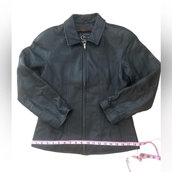 Vintage Tannery West SOFT Black LEATHER Biker Moto Jacket Sz S EUC - Picture 8 of 17